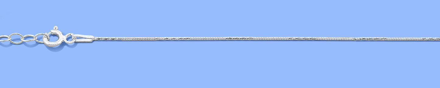 Silver Diamond Cut Snake Chain Bracelet