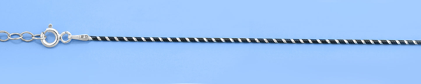 Silver Black Snake Chain Bracelet