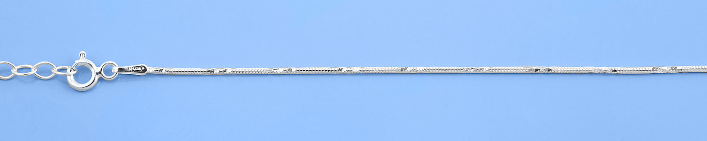 Silver Diamond Cut Snake Chain Bracelet