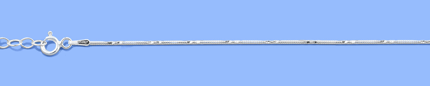 Silver Diamond Cut Snake Chain Bracelet