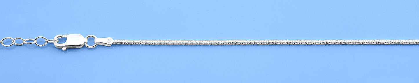 Silver Diamond Cut Snake Chain Bracelet