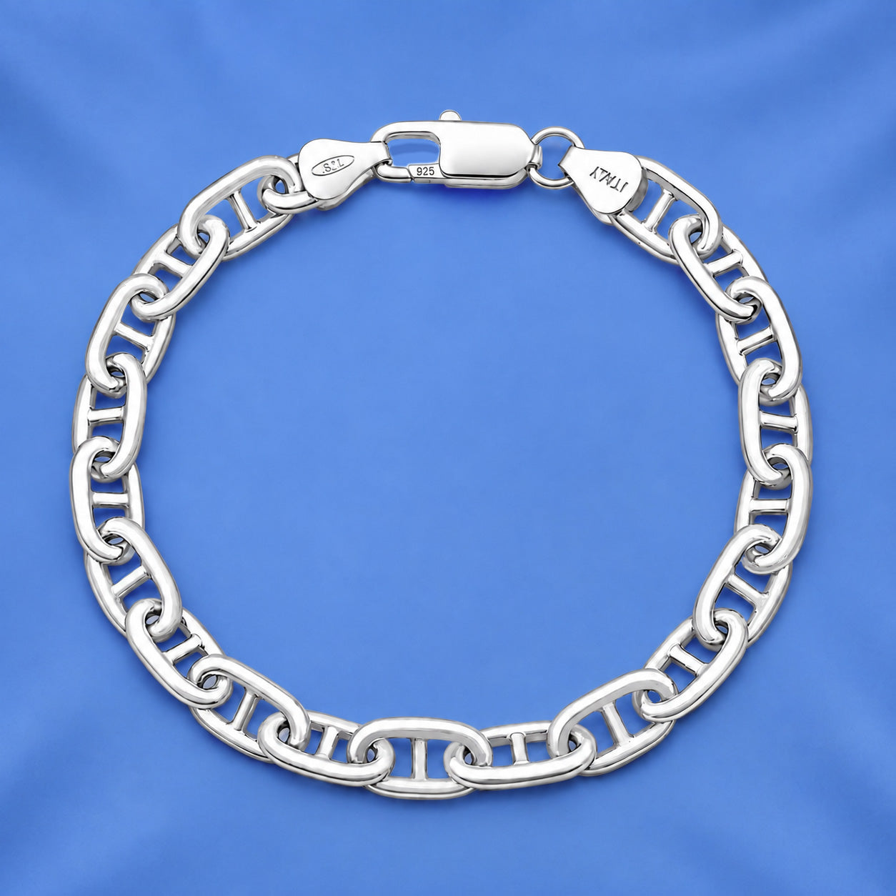 Silver Mariner Anchor Chain Bracelet