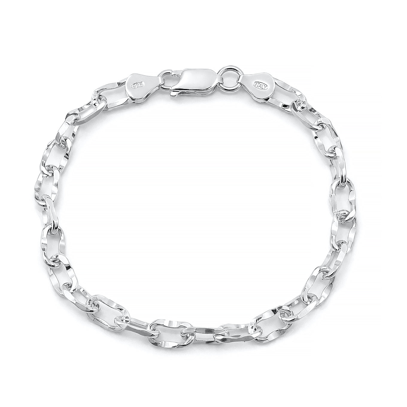 Silver Oval Chain Bracelet