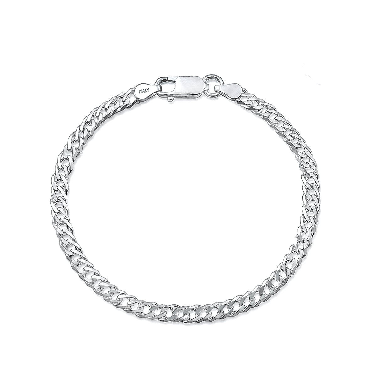Silver Double Link Chain Bracelet 080