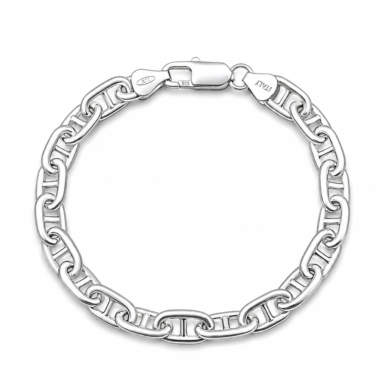 Silver Anchor Chain Bracelet