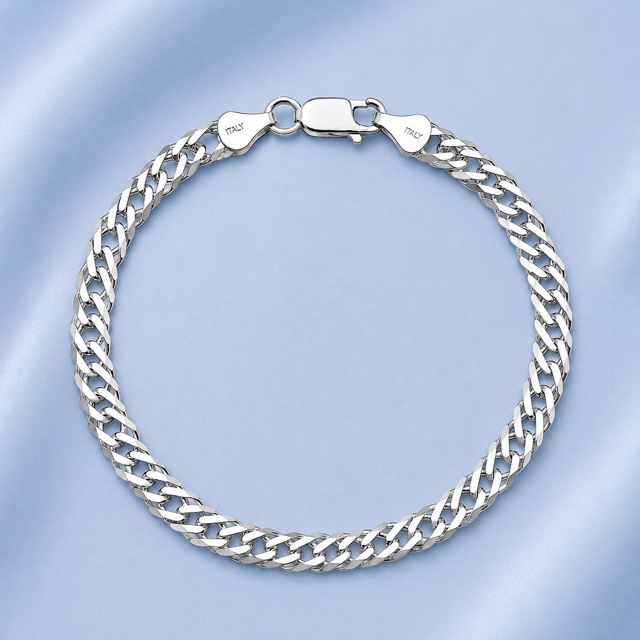 Silver Double Link Rombo Bracelet