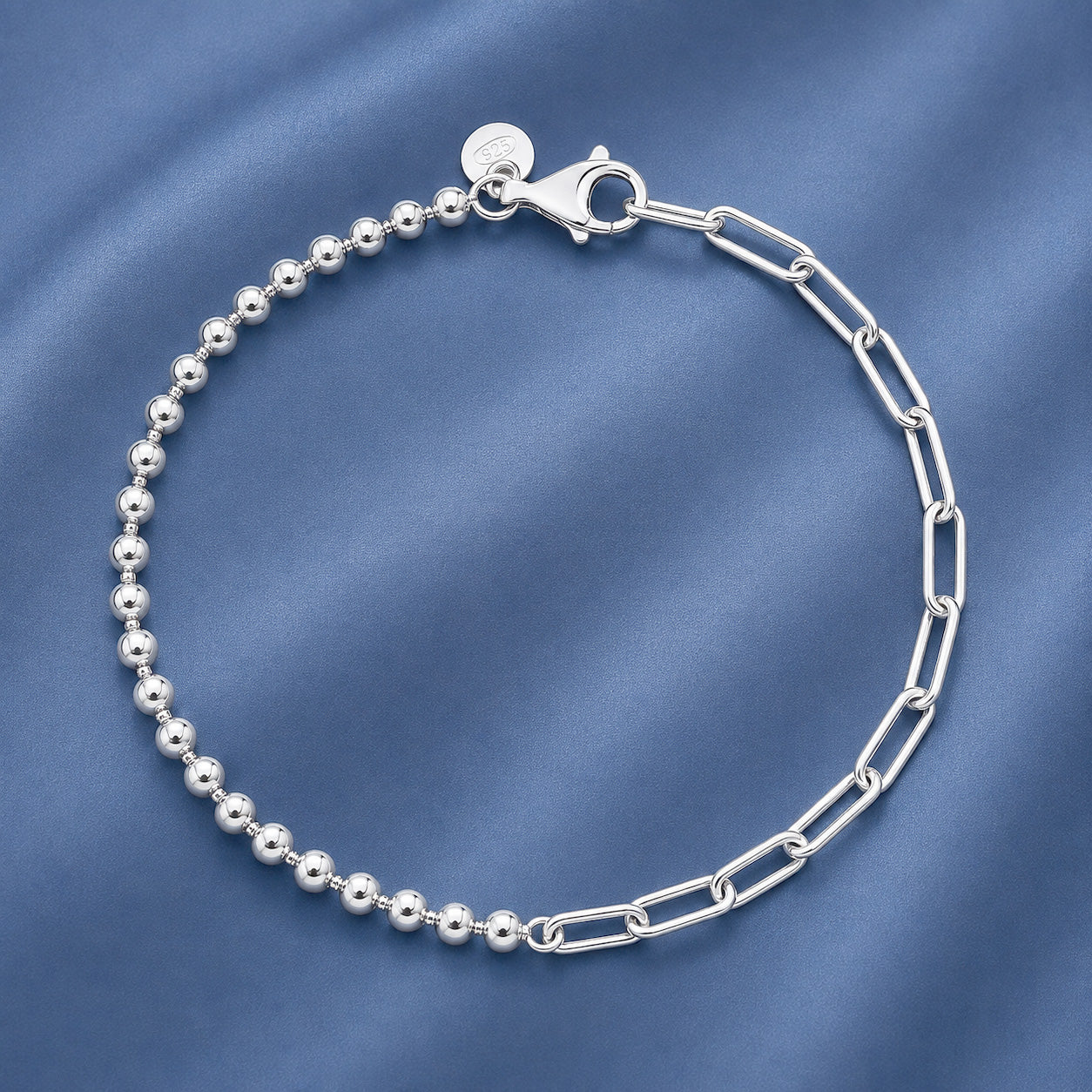Silver Bead & Link Bracelet