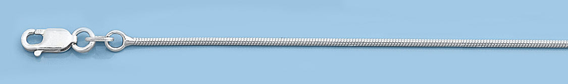 Silver Rhodium Plated Round Snake Chain 030 - 1.2mm