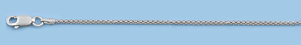 Silver Rhodium Plated Popcorn Chain - 1.6mm