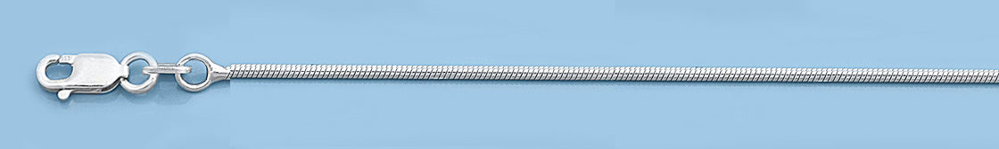 Silver Rhodium Plated Round Snake Chain 040 - 1.5mm