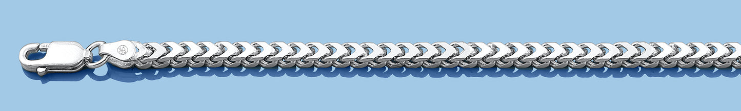 Silver Rhodium Plated Franco Chain 080 - 2.5mm