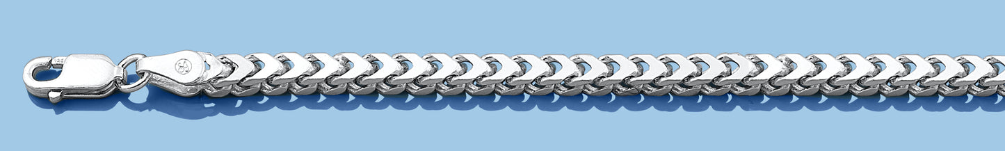 Silver Rhodium Plated Franco Chain 100 - 3mm