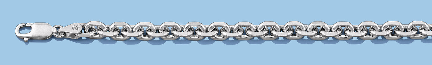 Silver Rhodium Plated Anchor Chain 180 - 6mm