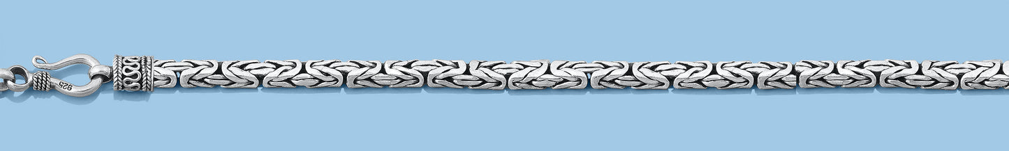 Silver Flat Byzantine Bali Chain - 3.5 mm