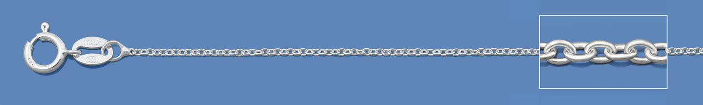 Silver Round-Wire Oval Cable Chain 025 - 18"