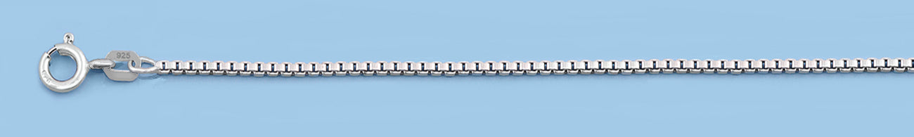 Silver Rhodium Plated Box Chain - 1.2 mm