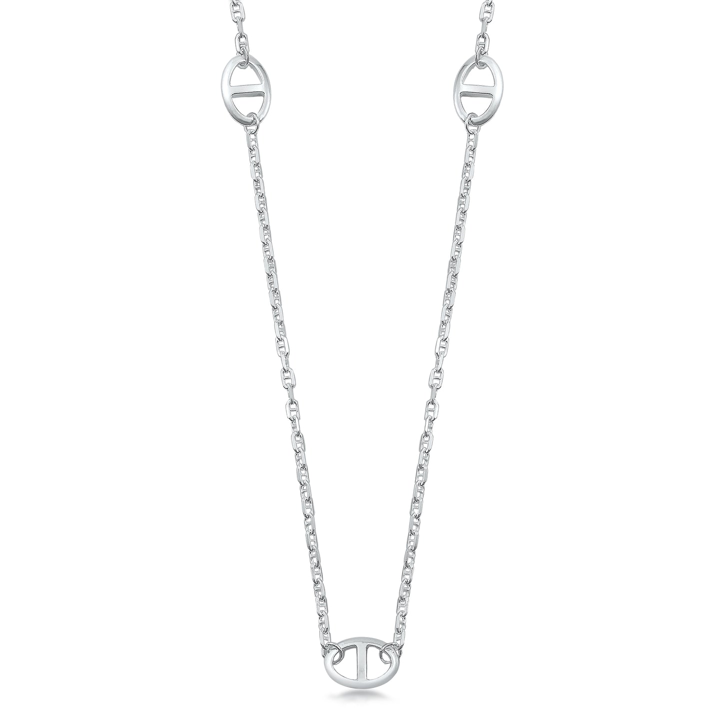 Silver Necklace - Oval Connector Chain