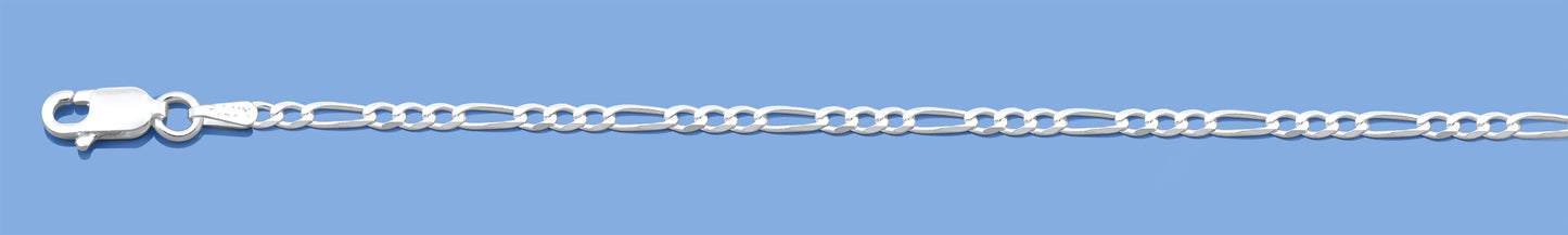 Silver Italian Flat Figaro Chain 060