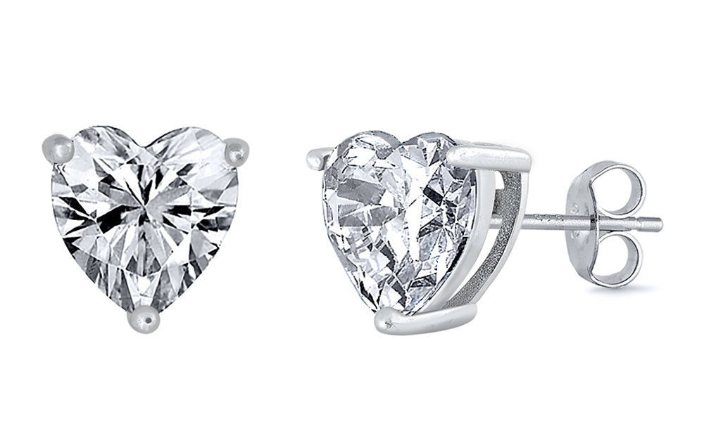 Heart Clear CZ Earrings (Casting)