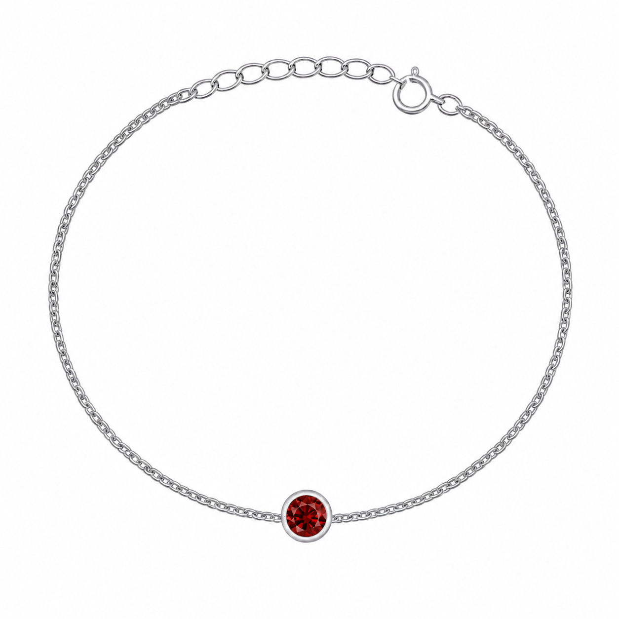 Silver CZ Solitaire Bracelet