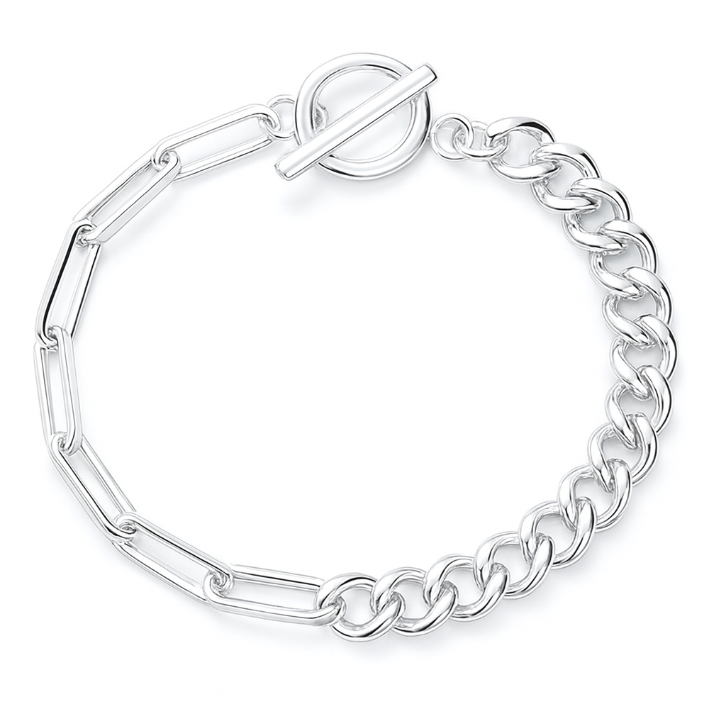 Silver Paperclip Curb Bracelet