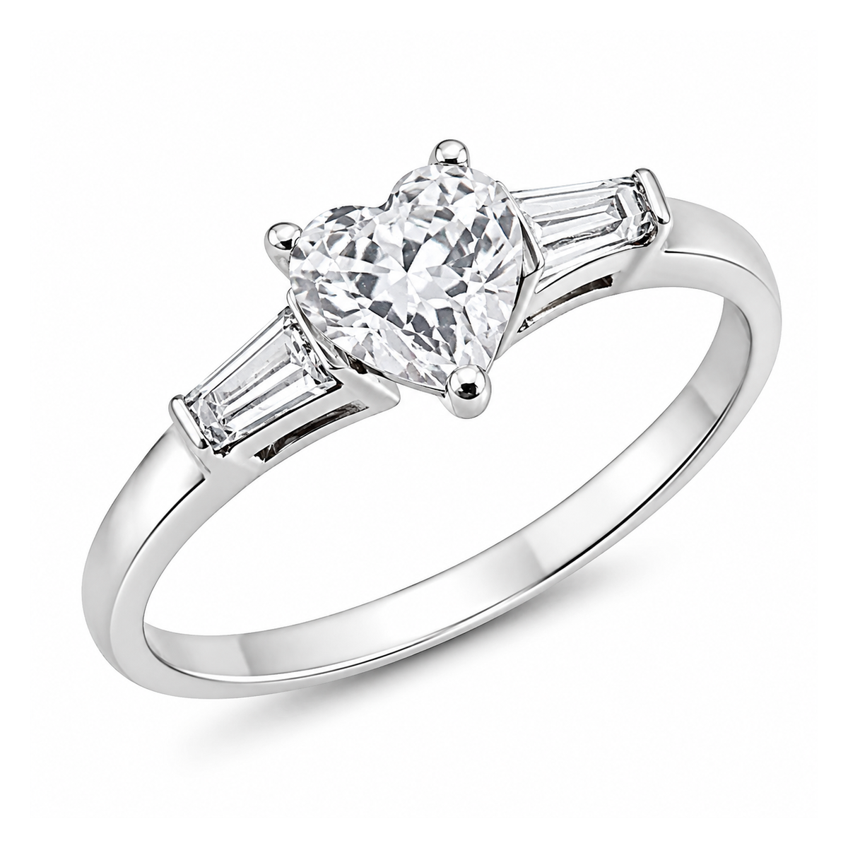 Silver CZ Ring - Heart
