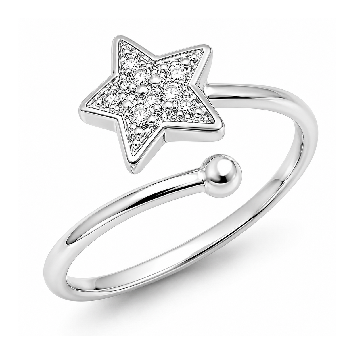 Silver CZ Ring - Shooting Star