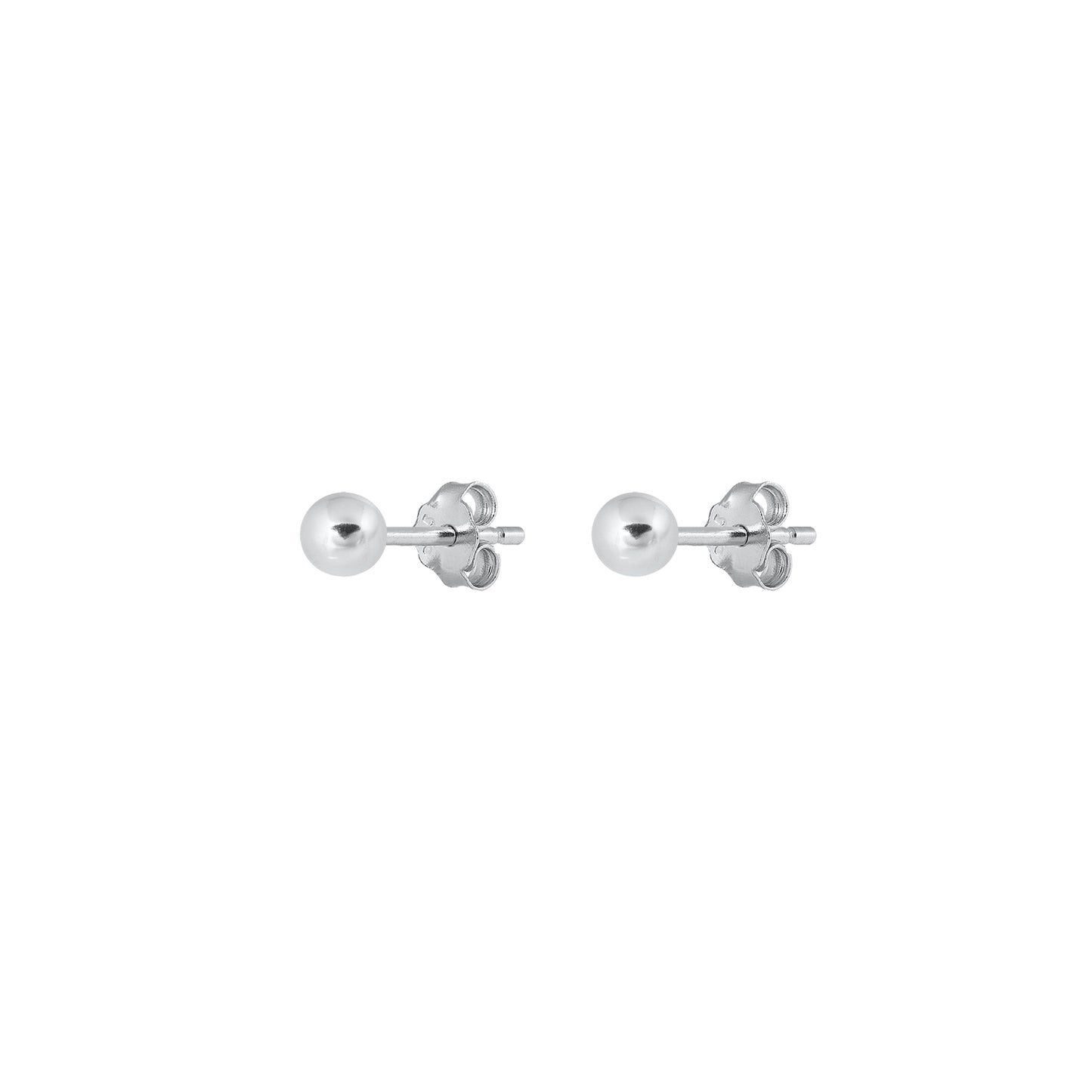 Silver Ball Stud Earrings - 3mm