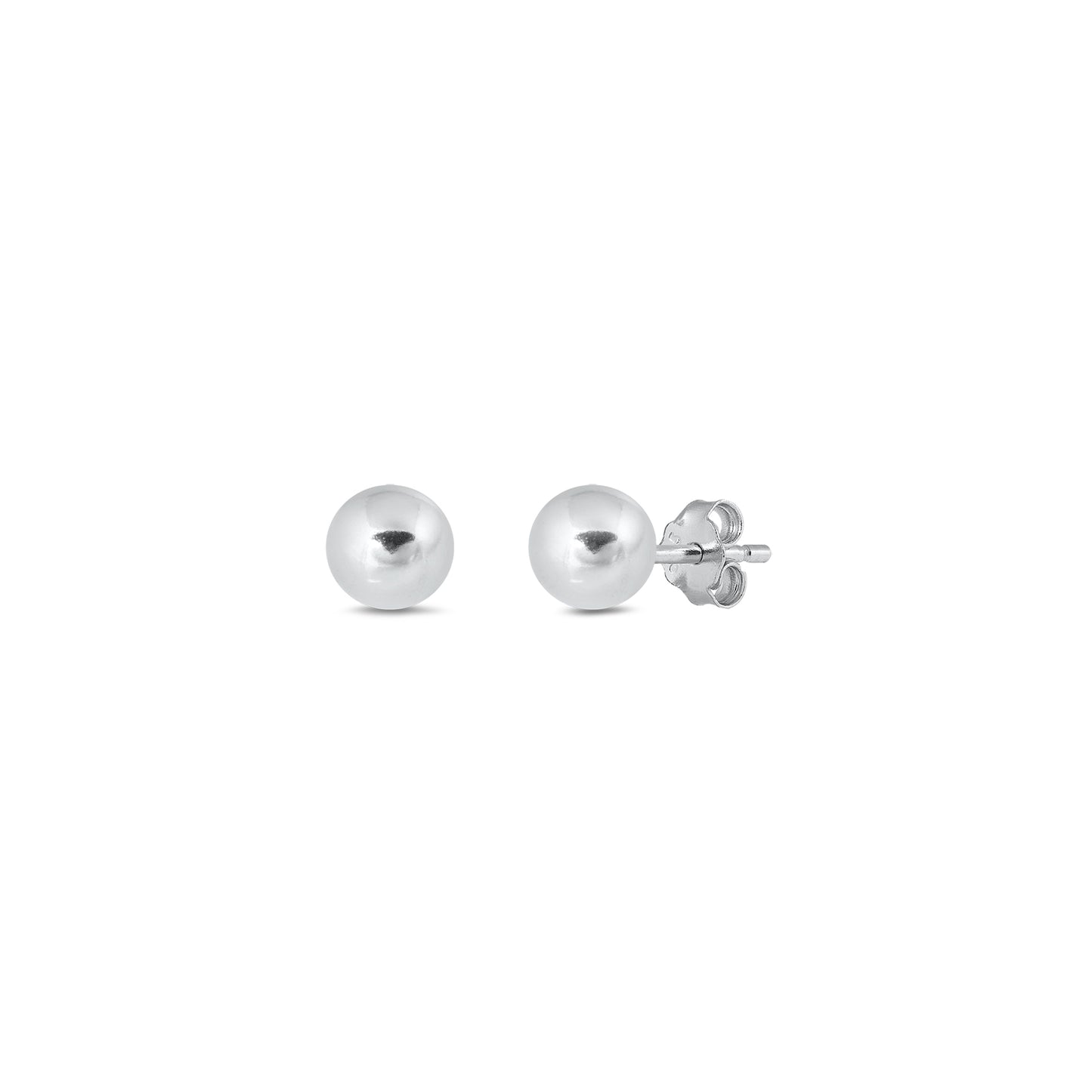 Silver Ball Stud Earrings - 5mm