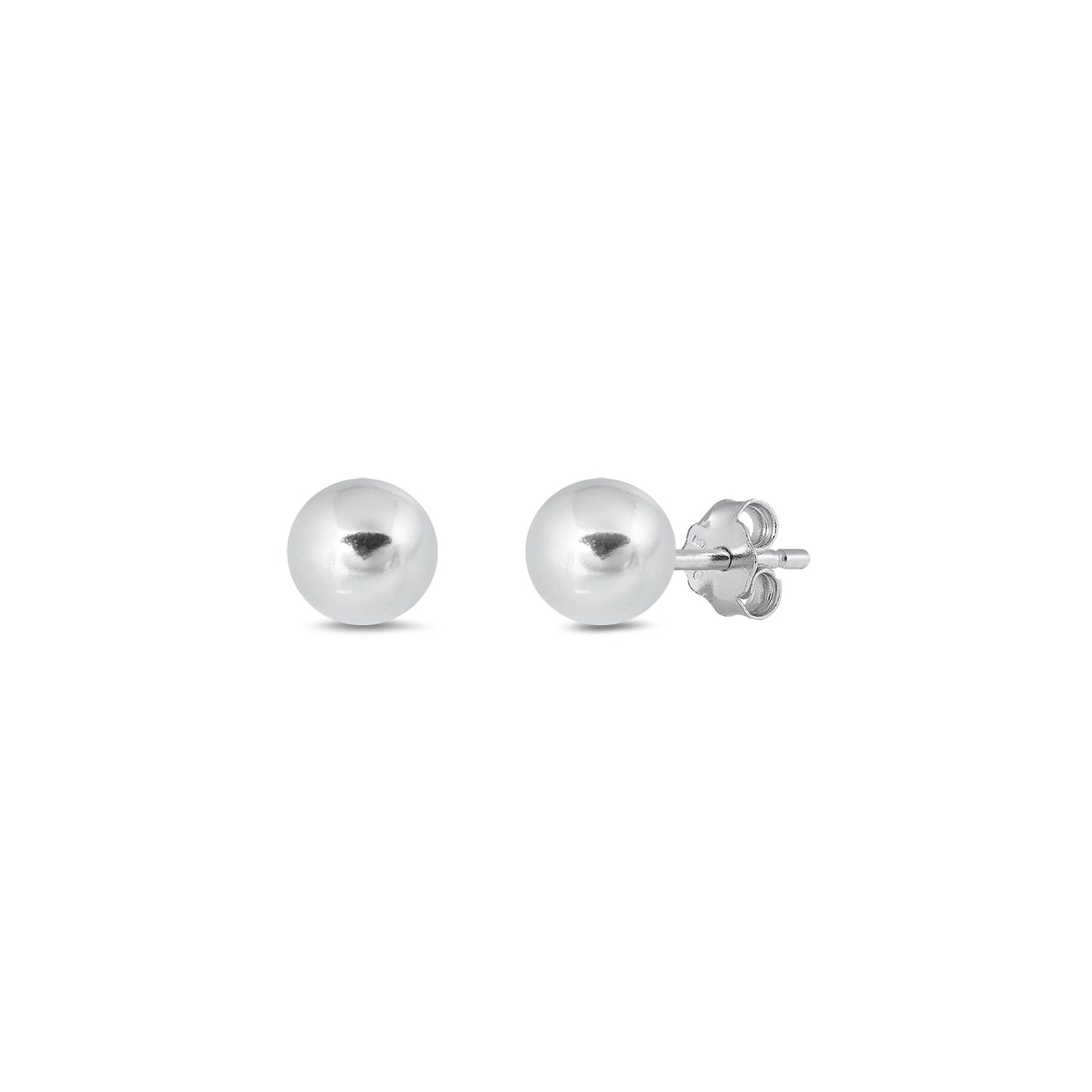 Silver Ball Stud Earrings - 6mm