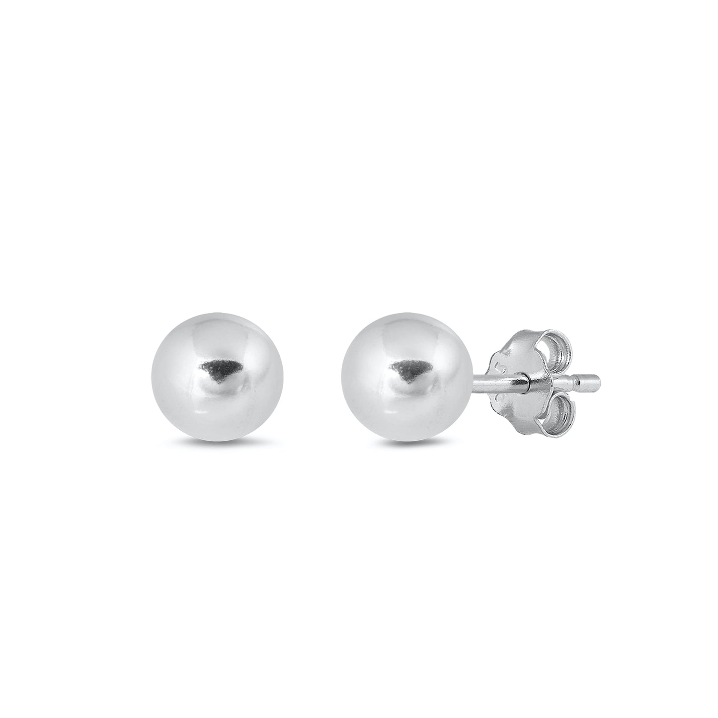 Silver Ball Stud Earrings - 8mm