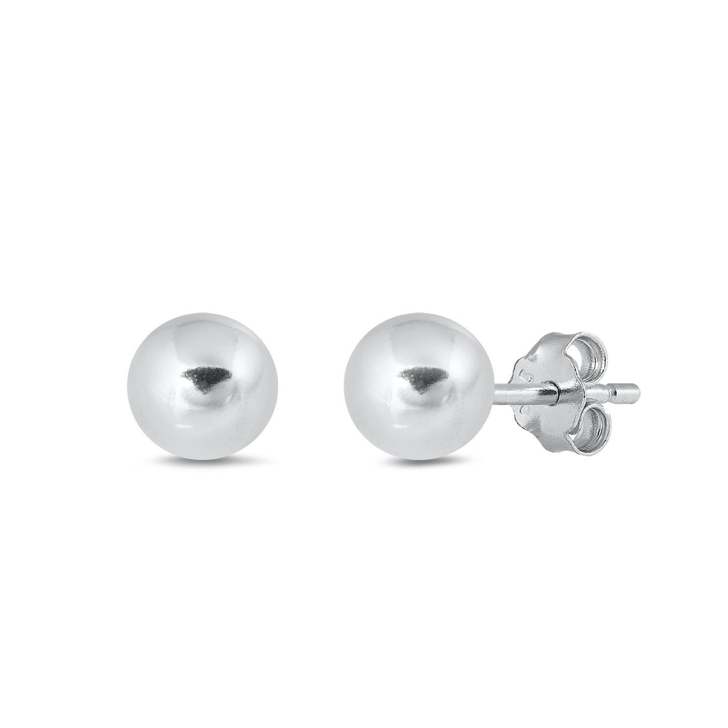 Silver Ball Stud Earrings - 9mm