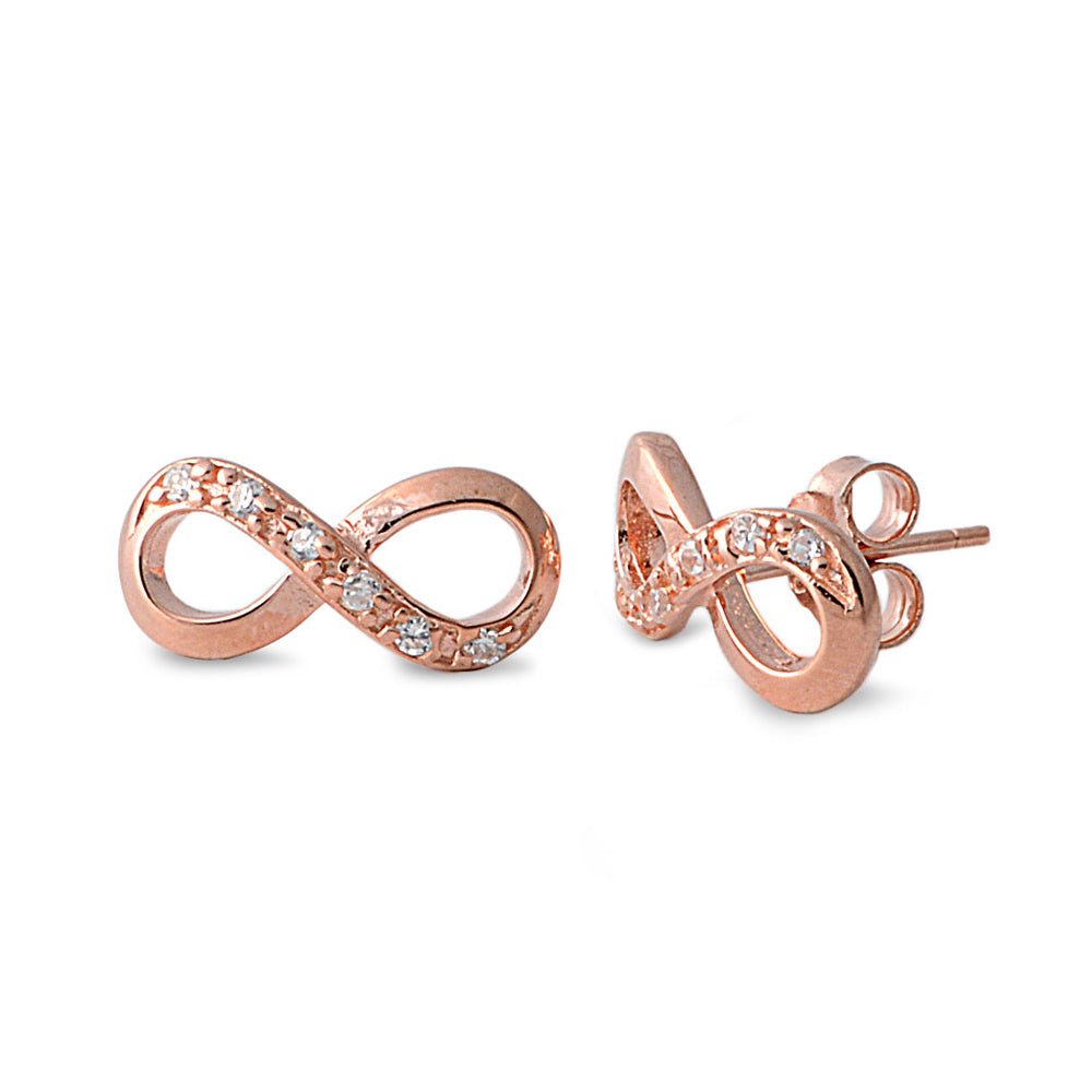 Silver Earrings with CZ - Infinity