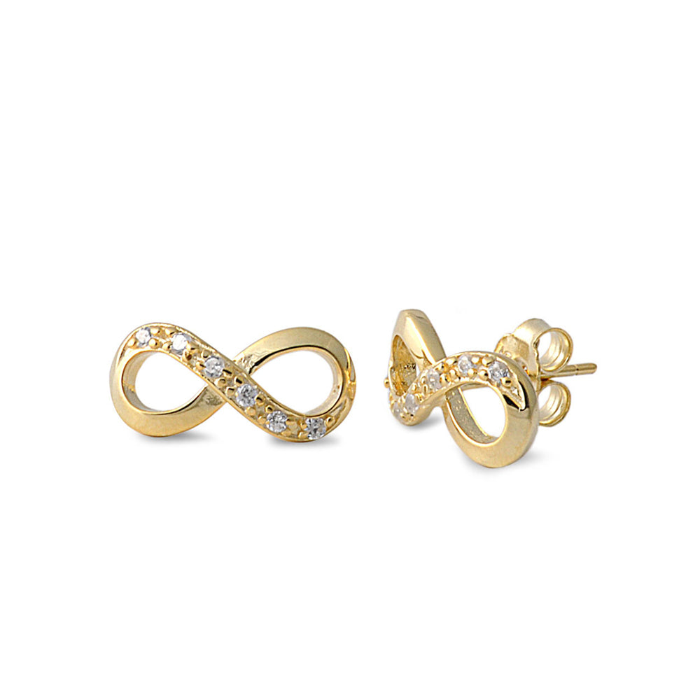 Silver Earrings with CZ - Infinity