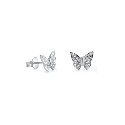 Silver CZ Earring - Butterfly