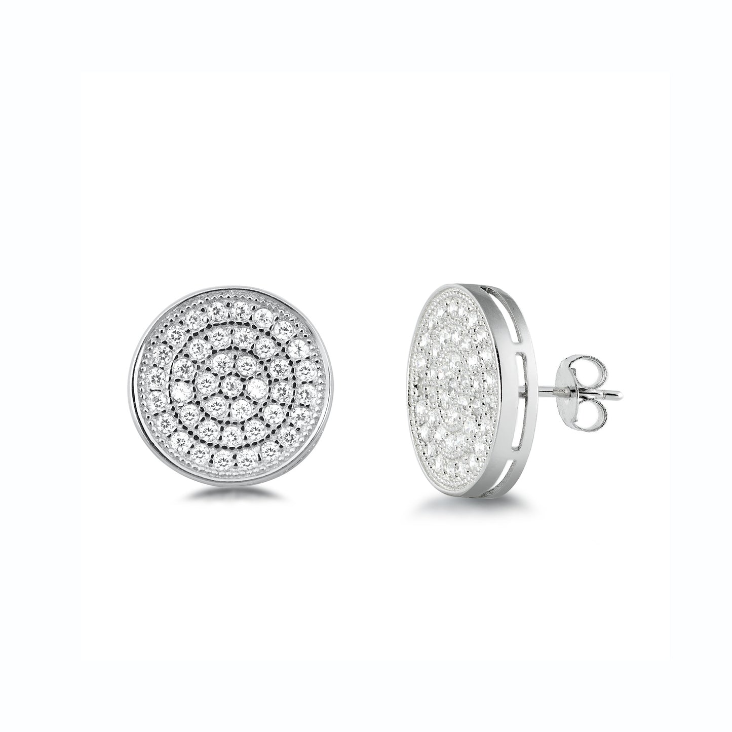Silver CZ Earring - Circles
