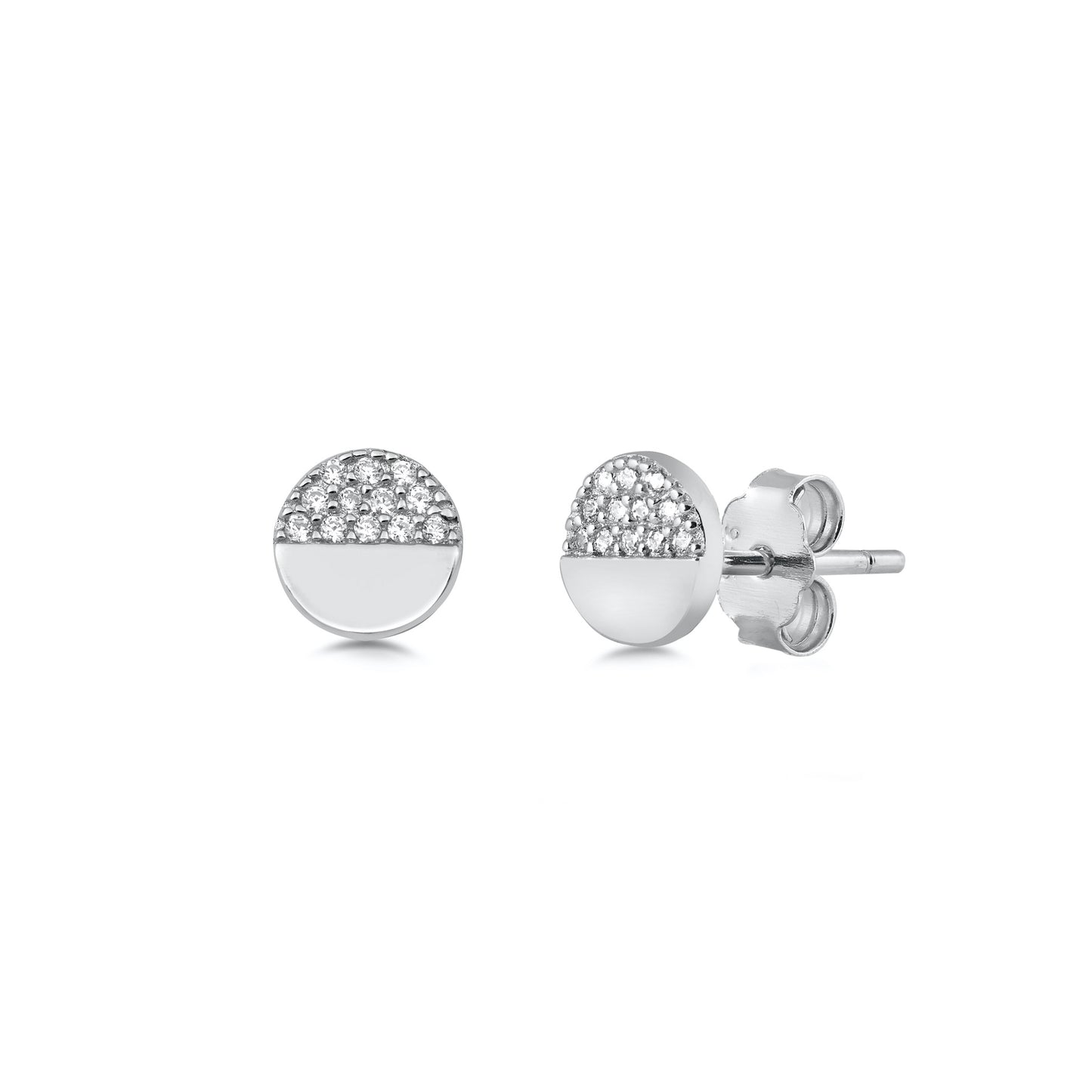 Silver CZ Earring - Screw