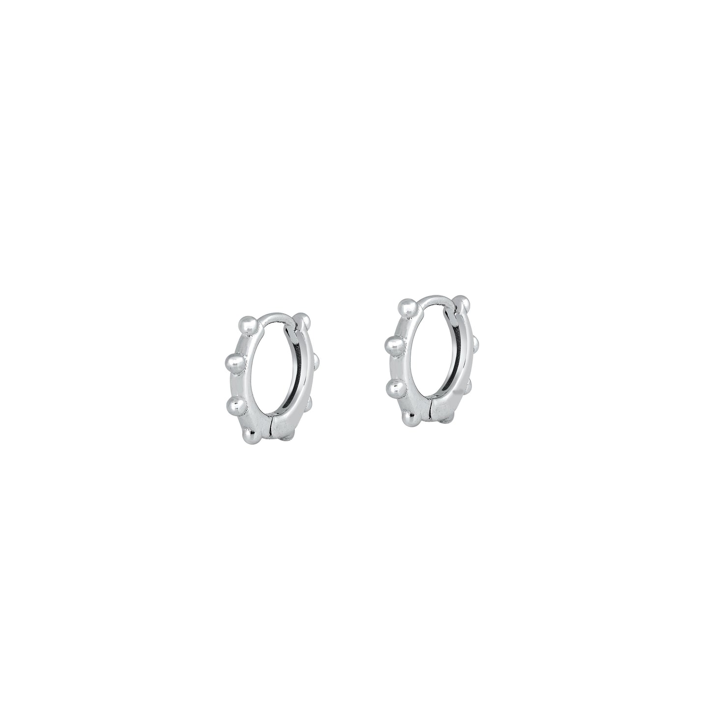 Silver CZ Huggie Earrings