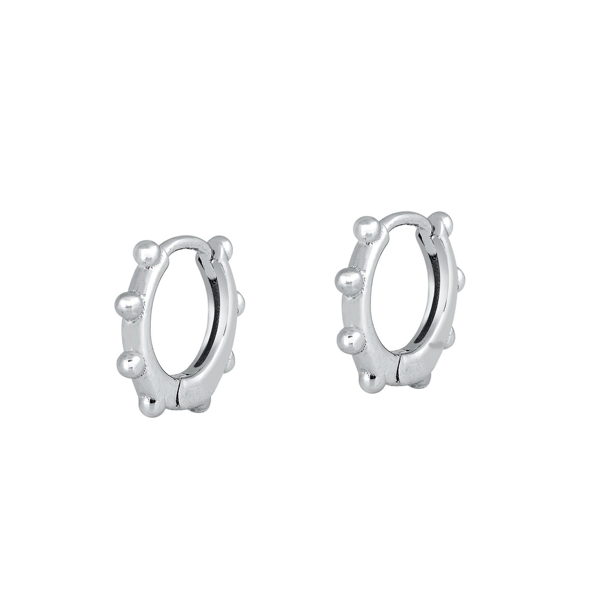 Silver CZ Huggie Earrings