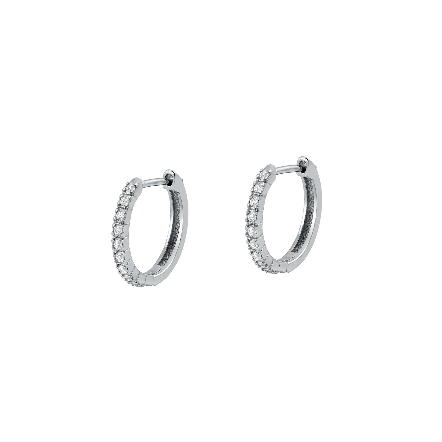 Silver CZ Huggie Earrings