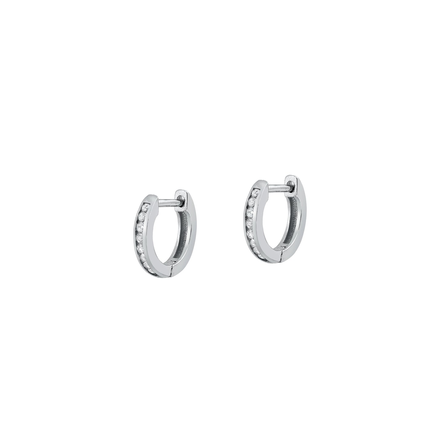 Silver CZ Huggie Earrings