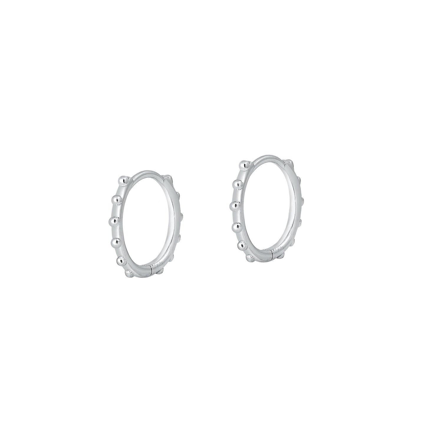 Silver CZ Huggie Earrings
