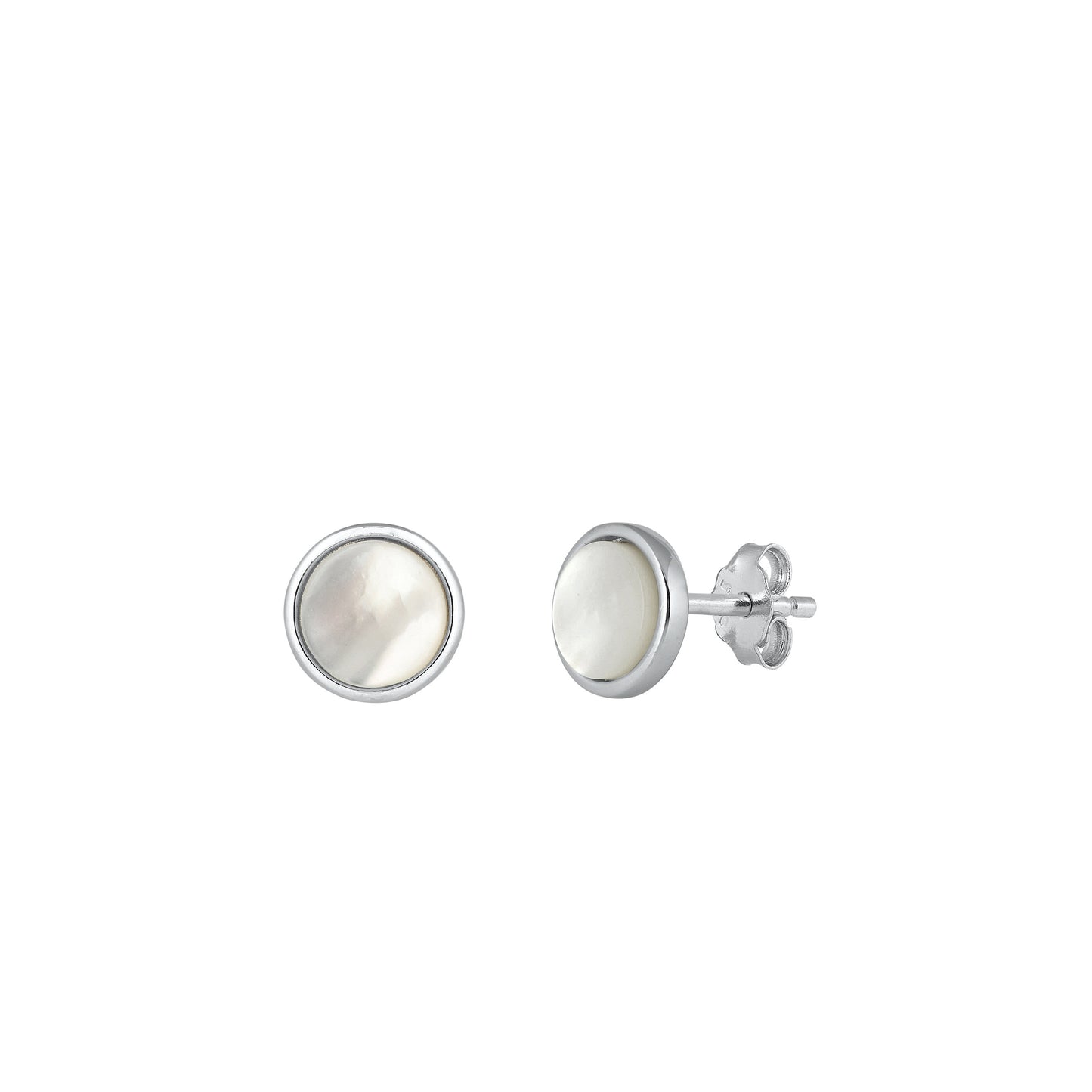 Silver CZ Earrings - Pearl