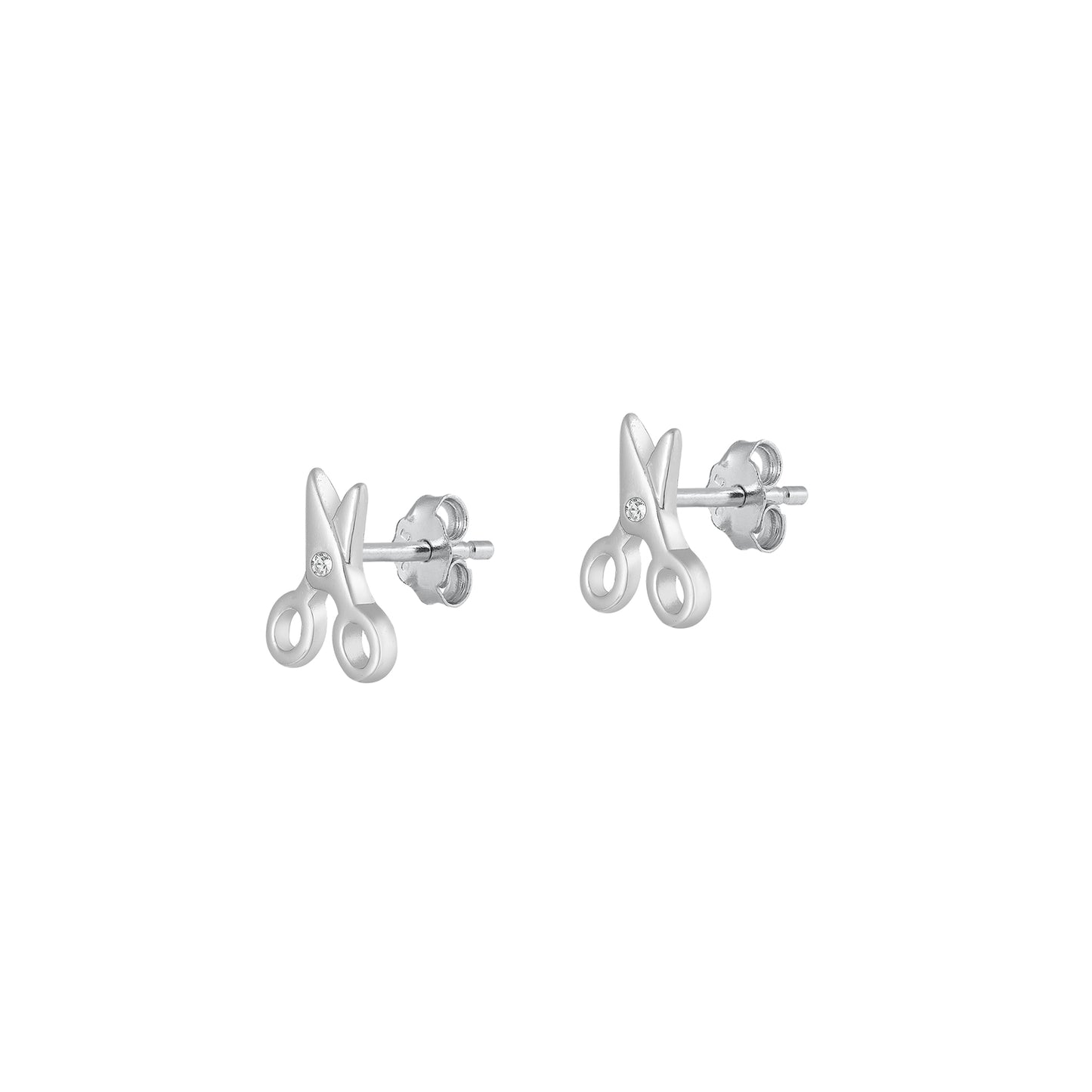 Silver CZ Earring - Scissors