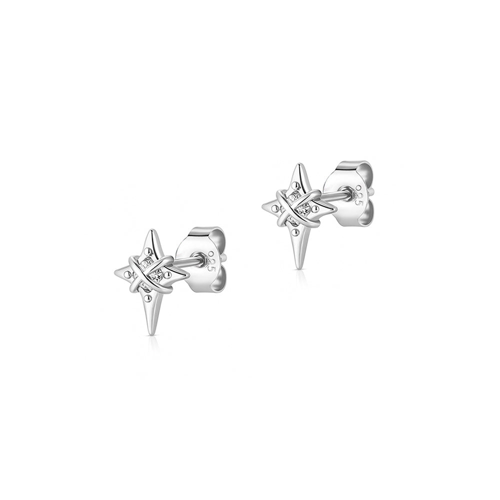 Silver CZ Earring - Star