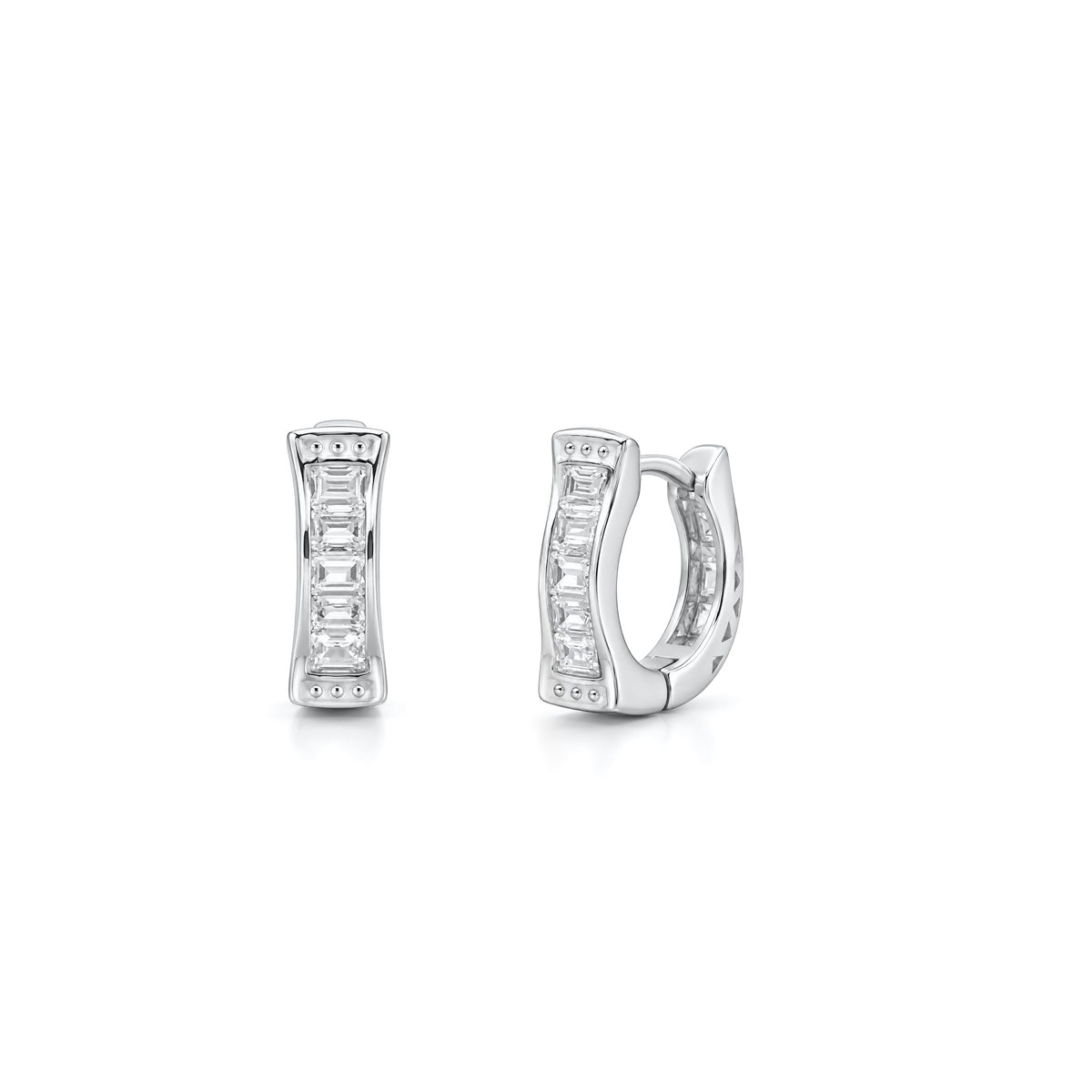 Silver Huggie Earrings