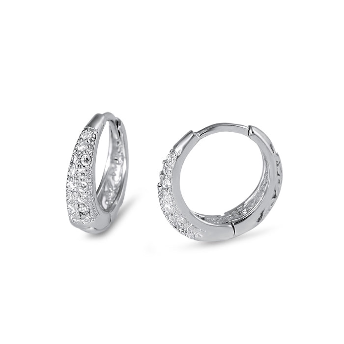 Silver Huggie Earrings