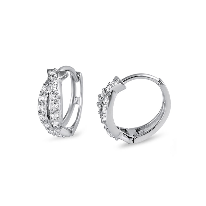 Silver Huggie Earrings