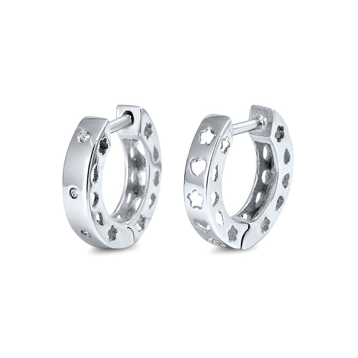 Silver Huggie Earrings