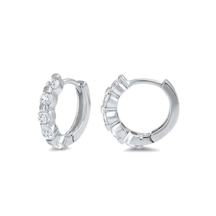 Silver Huggie Earrings